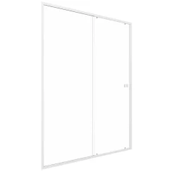 Porte de douche coulissante blanc Galedo Spot transparent 140cm