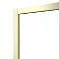 Porte de douche coulissante l.120 x H.195 cm, verre transparent, profilés alu finition doré brossé, GoodHome Ledava