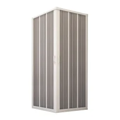 Porte de douche d'angle en PVC 75x90CM H185 avec Ouverture Centrale couleure Blanche mod. Flex