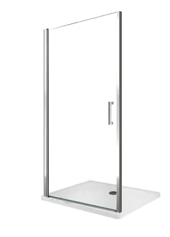 Porte de douche de 8 mm à battant pour installation en niche H.200 réversible - 64-68 cm