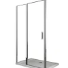 Porte de douche de 6 mm avec un petite paroi et une porte à battant dans la même ligne - 117-120 cm