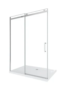Porte de douche de 8 mm pour installation en niche H.190 avec ouverture coulissante et rèversible - 140 cm