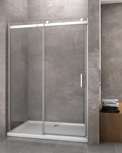 Porte de douche de 8 mm pour installation en niche H.190 avec ouverture coulissante et rèversible - 180 cm