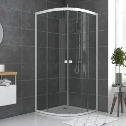 Porte de douche en angle circulaire blanc Galedo Spot 90 x 90cm