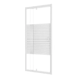 Porte de Douche Extensible de 69 a 80 x 185cm - Profil Blanc - Verre Trempé 4mm - FLEXY
