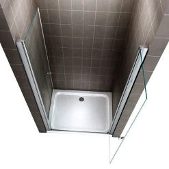 Porte de douche GINA H.195 réglable de 84 à 88 cm verre 6 mm transparent - Saniverre
