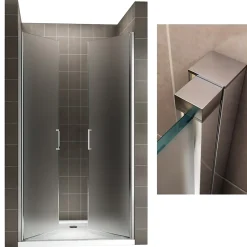 Porte de douche KAYA H.180 réglable de 92 à 95 cm verre 6 mm opaque - Saniverre