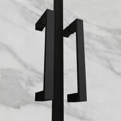 Porte de douche KAYA-BLACK H. 195, l. 77-80 cm, verre transparent 6 mm anticalcaire - Saniverre