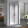 Porte de douche KAYA-BLACK H. 180, l. 71-74 cm, verre transparent 6 mm anticalcaire - Saniverre