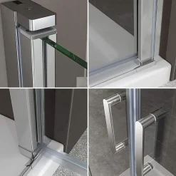Porte de douche KIMI H.180 largeur réglable 88 à 91 cm verre transparent - Saniverre