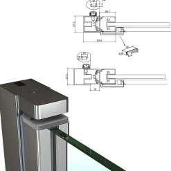 Porte de douche KIMI H.180 largeur réglable 88 à 91 cm verre transparent - Saniverre