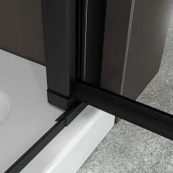 Porte de douche KIMIBLACK H.190 largeur réglable 94 à 97 cm verre transparent - Saniverre