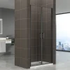 Porte de douche KIMIBLACK H.180 largeur réglable 76 à 79 cm verre transparent - Saniverre