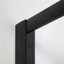 Porte de douche niche noir mat avec ouverture réversible 120 cm - city
