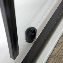 Porte de douche noir mat 140 cm niche avec porte coulissante - city
