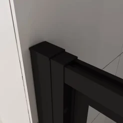 porte de douche Noir 80x200cm,5mm verre securit,Paroi de douche avec porte pivotante,Robustesse et Design Moderne