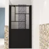 porte de douche Noir 90x200cm,5mm verre securit,Paroi de douche avec porte pivotante,Robustesse et Design Moderne