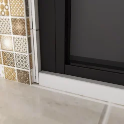 porte de douche Noir 90x200cm,5mm verre securit,Paroi de douche avec porte pivotante,Robustesse et Design Moderne
