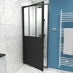 Porte de douche pivotante noir Galedo Fabrik 90cm
