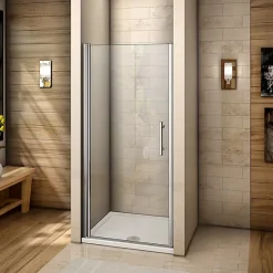 Porte de douche pivotante 70cm en 6mm verre anticalcaire Installation en niche Hauteur 197cm