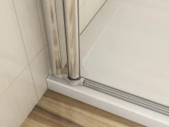 Porte de douche pivotante 76cm en 6mm verre anticalcaire Installation en niche Hauteur 187cm