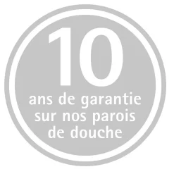 Porte de douche pivotante en niche l.100 x H.200 cm, verre transparent, profilé blanc mat, Schulte Impériale