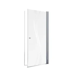 Porte de douche pivotante l.90 x H.192 cm, verre transparent anticalcaire, décor Liane, profilé chromé, Schulte NewStyle