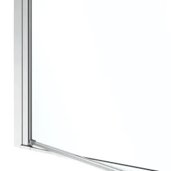 Porte de douche pivotante l.80 x H.195 cm, bandes miroir, profilés alu chrome, GoodHome Ledava