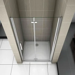 Porte De Douche Pivotante Et Pliante 80cm Verre Trempé Anticalcaire Hauteur 185cm