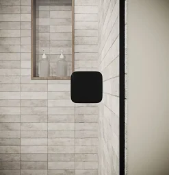 Porte de Douche Pivotante 70x180 cm en Verre Trempe 5 mm - Finition Noire - DARK ELEMENTARY