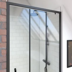 Porte de douche pivotante noir Galedo FactorX 80cm