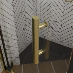 Porte de douche pivotante 80 cm cadre doré GOLDY