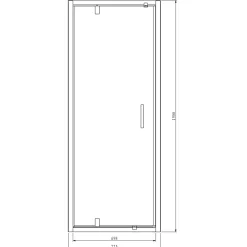 Porte de douche pivotante axe excentré l.80 cm x H.195 cm, verre transparent, profilés alu chrome, GoodHome Ledava