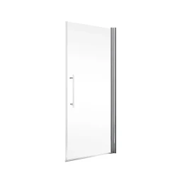 Porte de douche pivotante l.70 x H.192 cm, verre transparent anticalcaire, profilé chromé, Schulte NewStyle