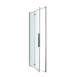 Porte de douche pivotante GoodHome Ezili transparent alu brossé 90 cm