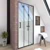 Porte de douche pivotante noir Galedo FactorX 90cm