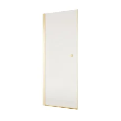 Porte de Douche Pivotante 90x180 cm en Verre Trempe 5 mm - Finition Or Brosse - GOLD ELEMENTARY