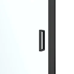 Porte de douche pivotante l.80 x H.195 cm, verre transparent, profilés alu noir, GoodHome Ledava