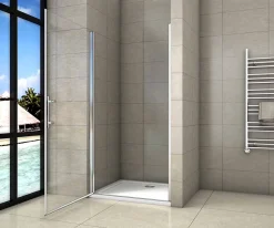 Porte de douche pivotante 90x180cm en 6mm verre anticalcaire porte de douche Hauteur 180cm Installation en niche