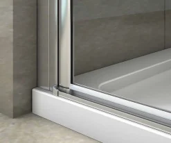 Porte de douche pivotante 90x180cm en 6mm verre anticalcaire porte de douche Hauteur 180cm Installation en niche