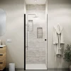 Porte de Douche pivotante 90x180 cm en Verre Trempe 5 mm - Finition Noire - DARK ELEMENTARY