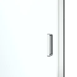 Porte de douche pivotante l.80 x H.195 cm, verre transparent, profilés alu chrome, GoodHome Ledava