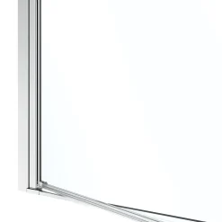 Porte de douche pivotante l.80 x H.195 cm, verre transparent, profilés alu chrome, GoodHome Ledava