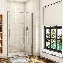 Porte De Douche Pivotante 120x187cm Porte De Douche Avec 1 élément Fixe En 6mm Verre Anticalcaire