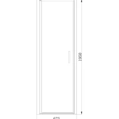 Porte de douche pivotante l.70 x H.195 cm, verre transparent, profilés alu chrome, GoodHome Ledava