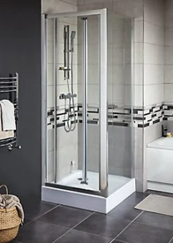 Porte de douche pliante Cooke & Lewis Onega transparent 80 cm