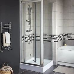 Porte de douche pliante Cooke & Lewis Onega transparent 80 cm