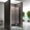 Porte de douche pliante MONA H.195 - largeur réglable de 84 à 88 cm verre transparent - Saniverre