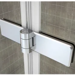Porte de douche pliante MONA H.195 - largeur réglable de 84 à 88 cm verre transparent - Saniverre