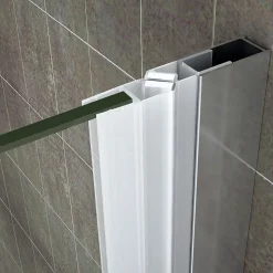 Porte de douche pliante MONA H.195 - largeur réglable de 76 à 80 cm verre transparent - Saniverre